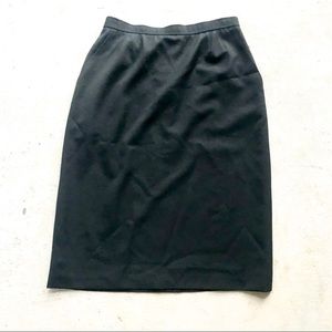 Vintage Evan Picone Wool Union Made Black Skirt 14